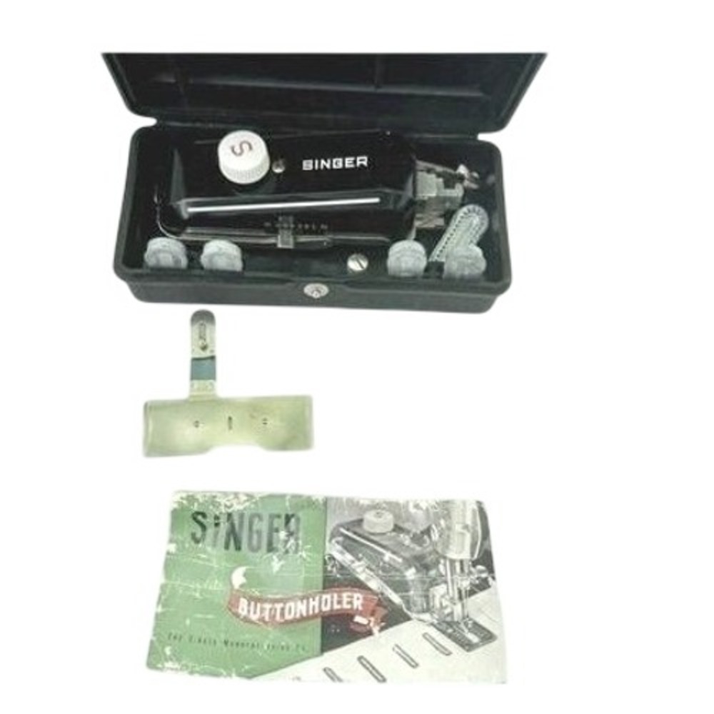 VTG 50s Singer Buttonholer Attachment Case Manual W 654321 N Sewist 6 Templates